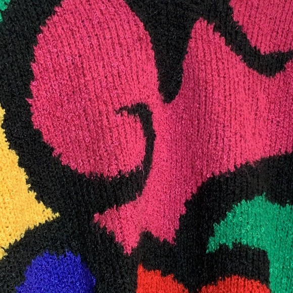 Vintage 1980s Deadstock Sweater BELDOCH POPPER Small Sleeveless Colorblock Cute - Picture 5 of 6